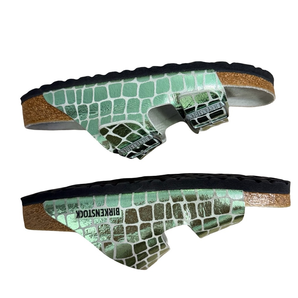 Birkenstock‎ Metallic Green Croc Sandals - Picture 2 of 9